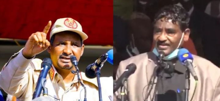 السودان : حميدتي يغالب دموعه ويرد على الهتافات المناوئة لإبراهيم الشيخ